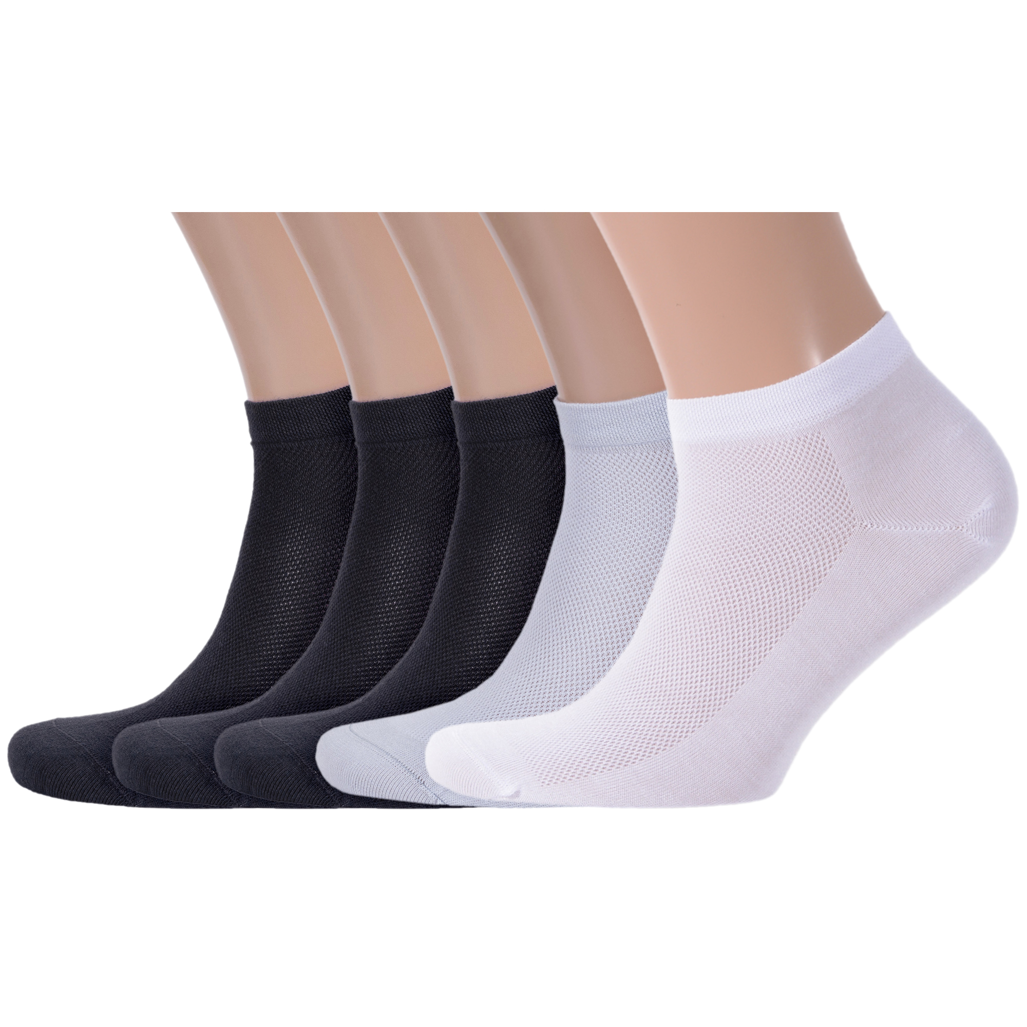 

Комплект носков мужских Rusocks 5-СП-3095 серых; белых 27, Серый;белый, 5-СП-3095