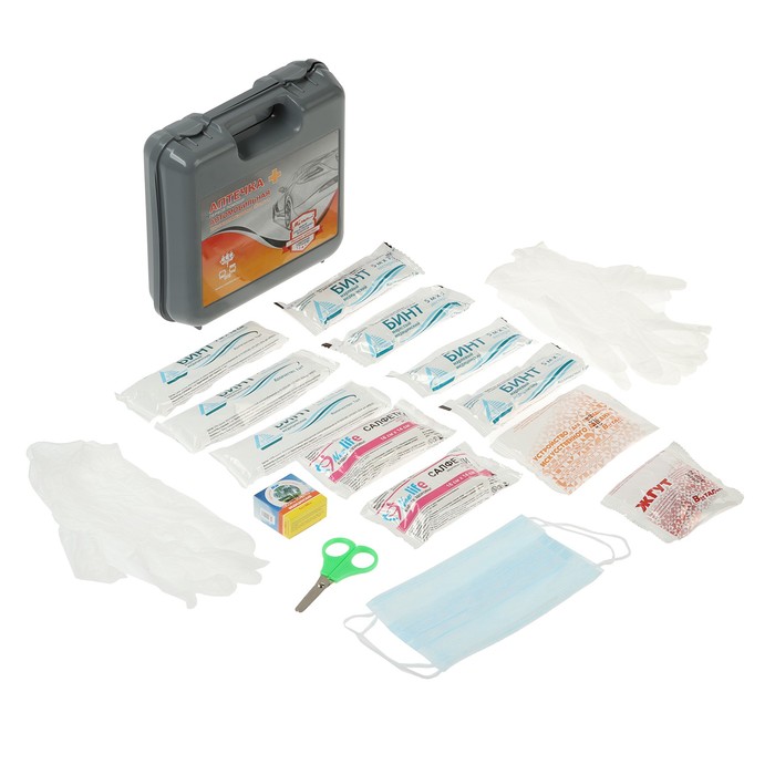 Виталфарм Аптечка первой помощи автомобильная ВИТАЛ по приказу 1080н пластиковый футля 644₽