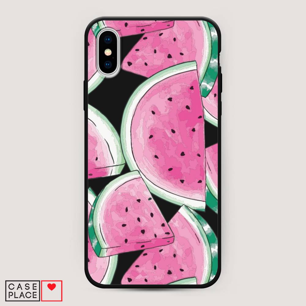 

Чехол Awog на Apple iPhone XS Max (10S Max) / Айфон XS Max (10S Max) "Акварельные арбузы", Разноцветный, 11952-1