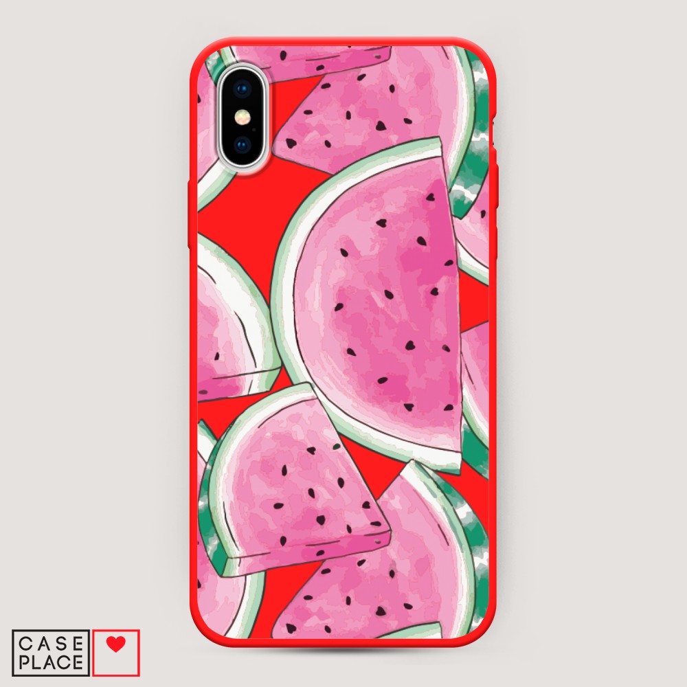 

Чехол Awog на Apple iPhone XS Max (10S Max) / Айфон XS Max (10S Max) "Акварельные арбузы", Разноцветный, 11953-1