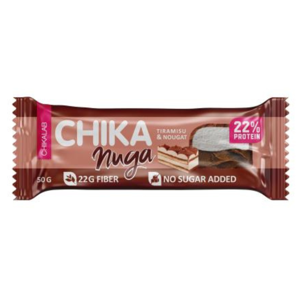 

Батончик Глазированный с Нугой Chikalab Chika Nuga, Вкус Тирамису, Без Сахара, 3 шт х 50 г