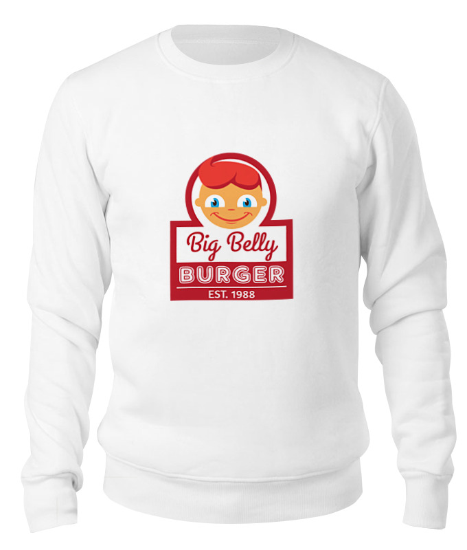 

Свитшот Printio Big belly burger белый 2XL, Big belly burger
