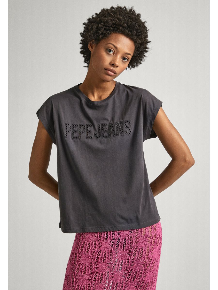 

Футболка женская Pepe Jeans London PE121D0VY серая M, Серый, PE121D0VY