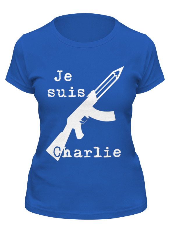 

Футболка женская Printio Je suis charlie, я шарли синяя M, Синий, Je suis charlie, я шарли