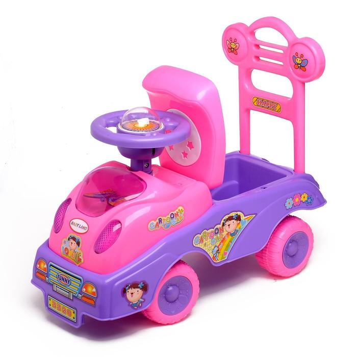 Толокар Qunxing Машинка для девочки, с музыкой, розовый