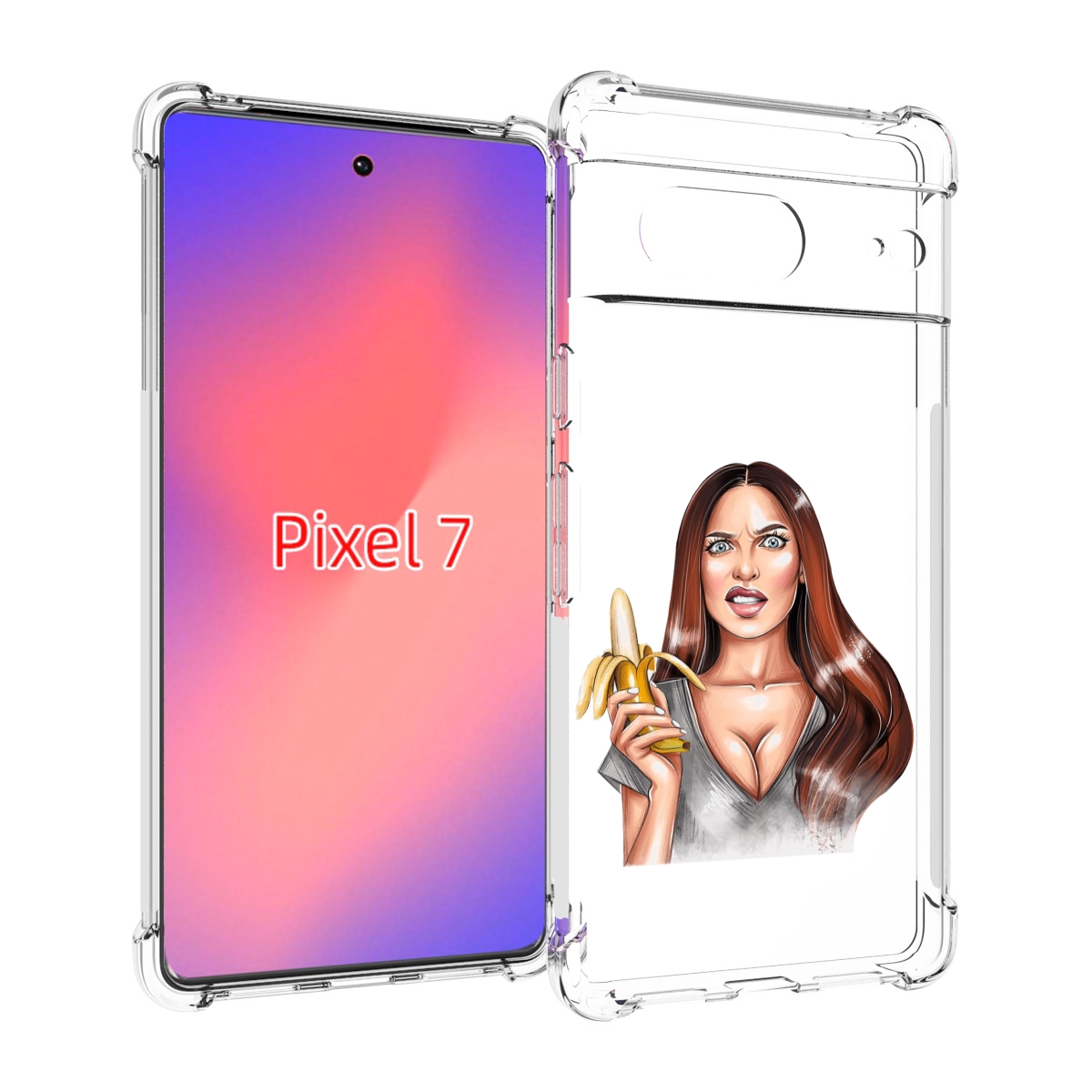 

Чехол Mypads Девушка-С-Бананом Для Google Pixel 7, Прозрачный, Tocco