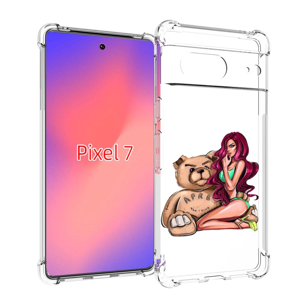 

Чехол Mypads Девушка-С-Большим-Плюшевым-Мишкой Для Google Pixel 7, Прозрачный, Tocco