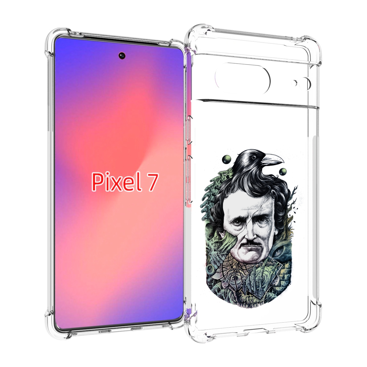 

Чехол Mypads Эдгар Аллан С Вороном Для Google Pixel 7, Прозрачный, Tocco