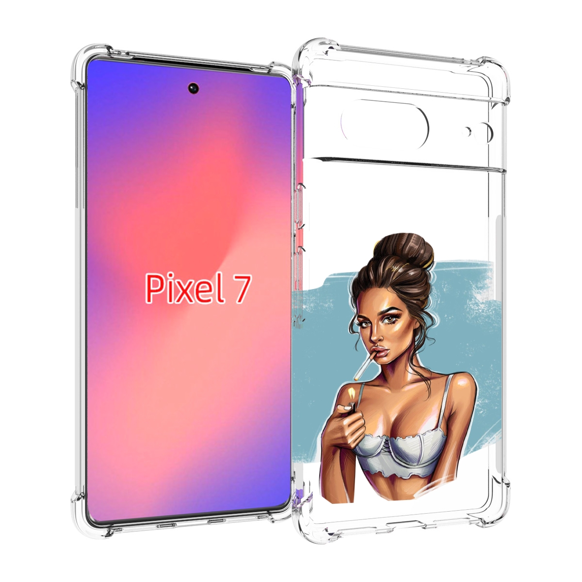 

Чехол Mypads Девушка-С-Зажигалкой Для Google Pixel 7, Прозрачный, Tocco