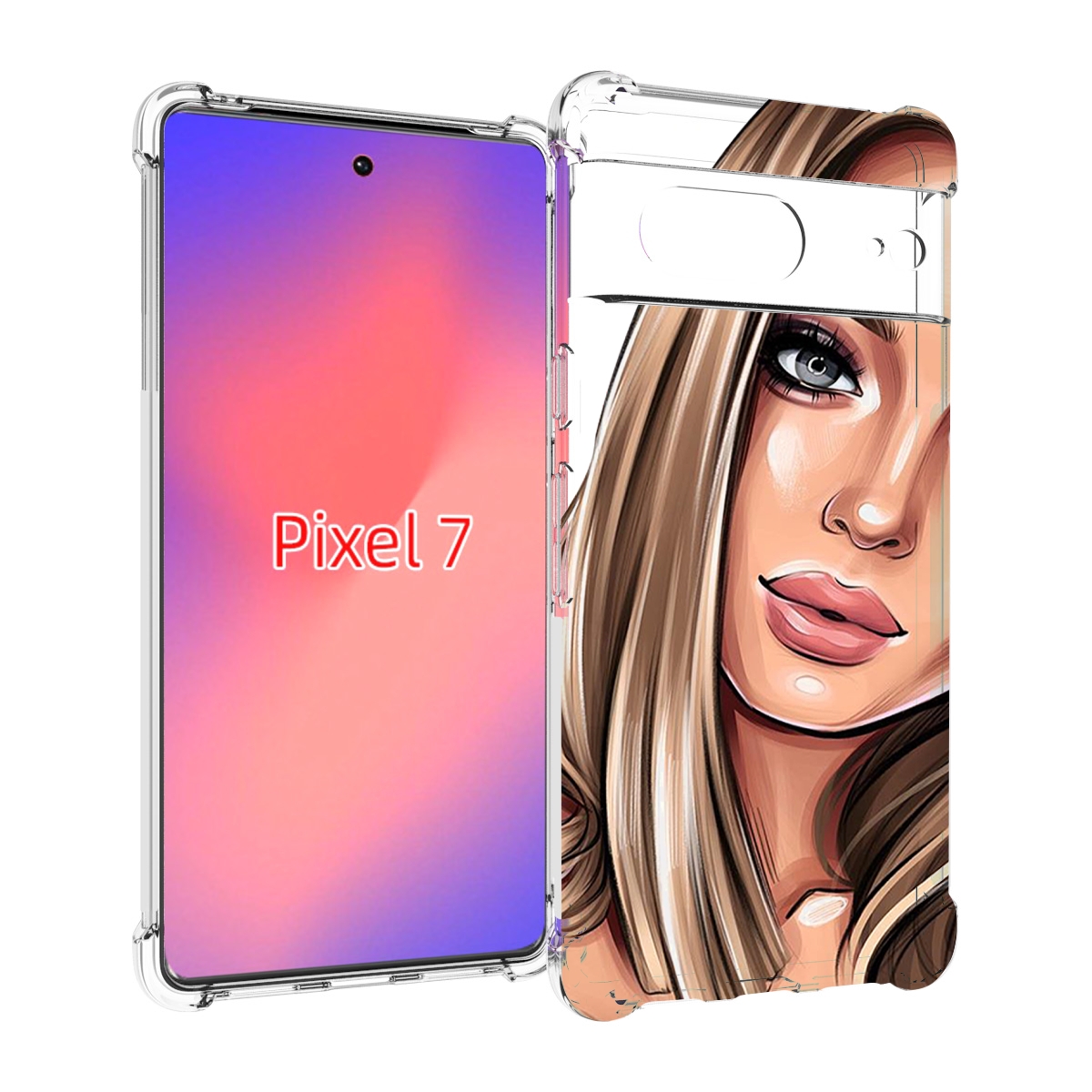 

Чехол Mypads Девушка-С-Каре Женский Для Google Pixel 7, Прозрачный, Tocco