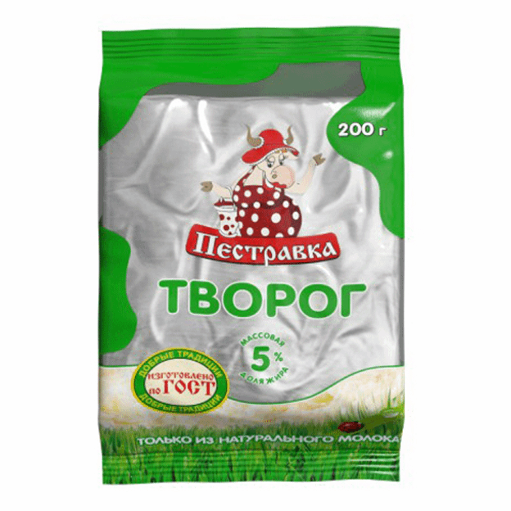 

Творог Пестравка 5% флоупак 200 г бзмж