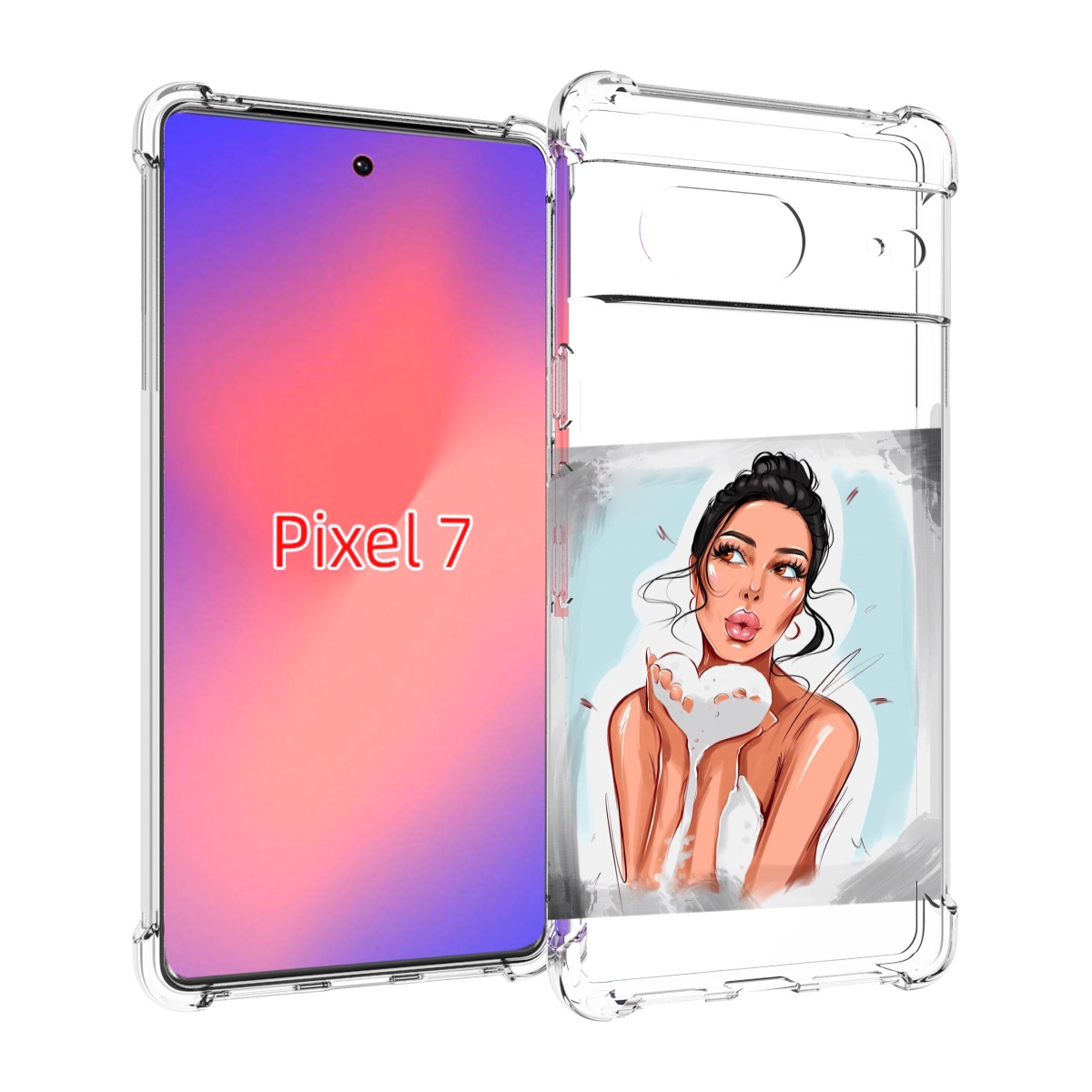 

Чехол Mypads Девушка-С-Пеной Женский Для Google Pixel 7, Прозрачный, Tocco