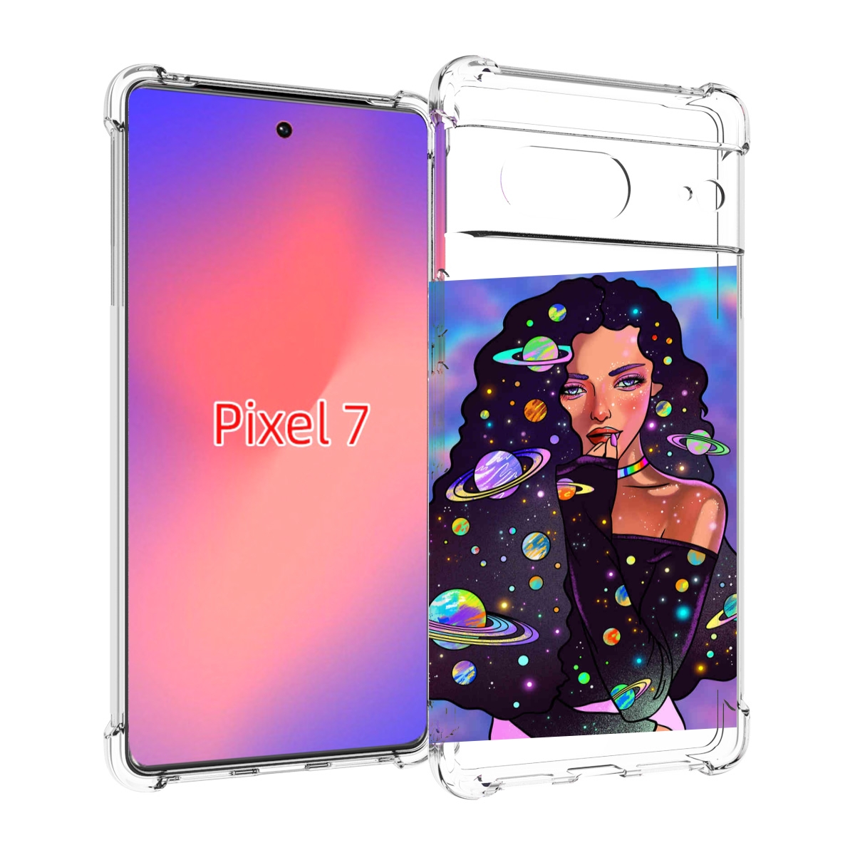 

Чехол Mypads Девушка-С-Планетами-В-Волосах Женский Для Google Pixel 7, Прозрачный, Tocco