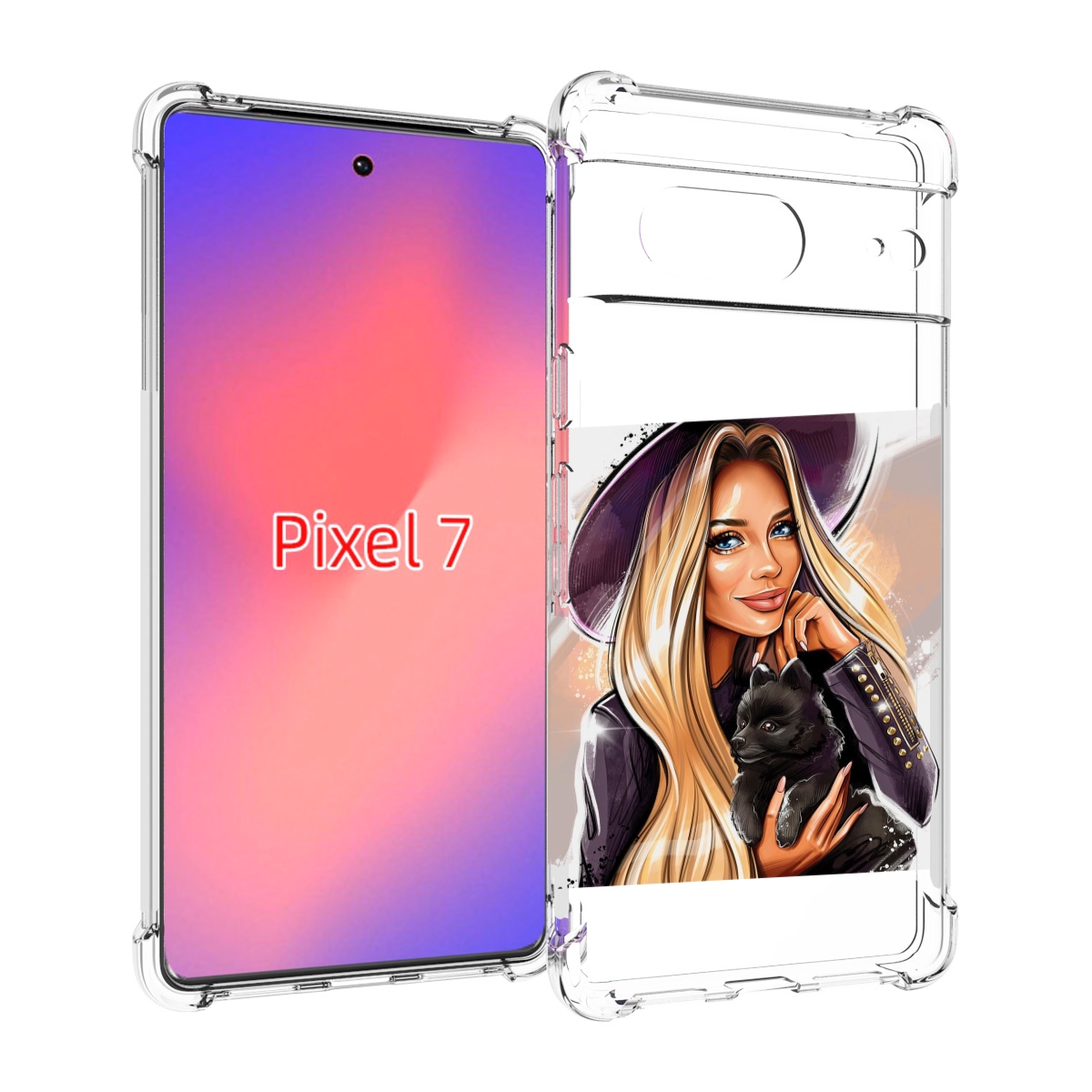 

Чехол Mypads Девушка-С-Черным-Щенком Женский Для Google Pixel 7, Прозрачный, Tocco