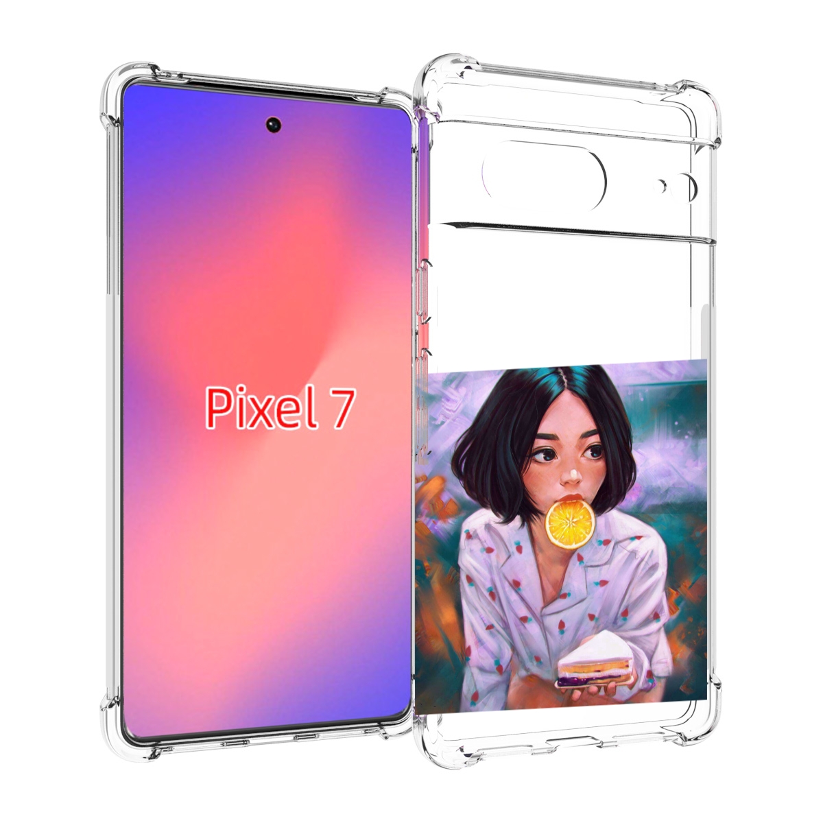 

Чехол Mypads Девушка-С-Чизкейком Женский Для Google Pixel 7, Прозрачный, Tocco