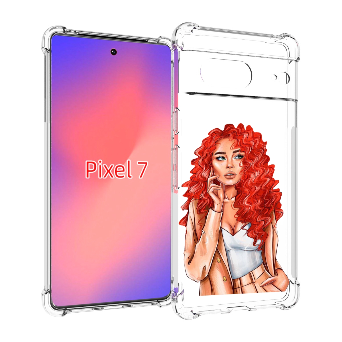

Чехол Mypads Девушка-С-Яркими-Волосами Женский Для Google Pixel 7, Прозрачный, Tocco