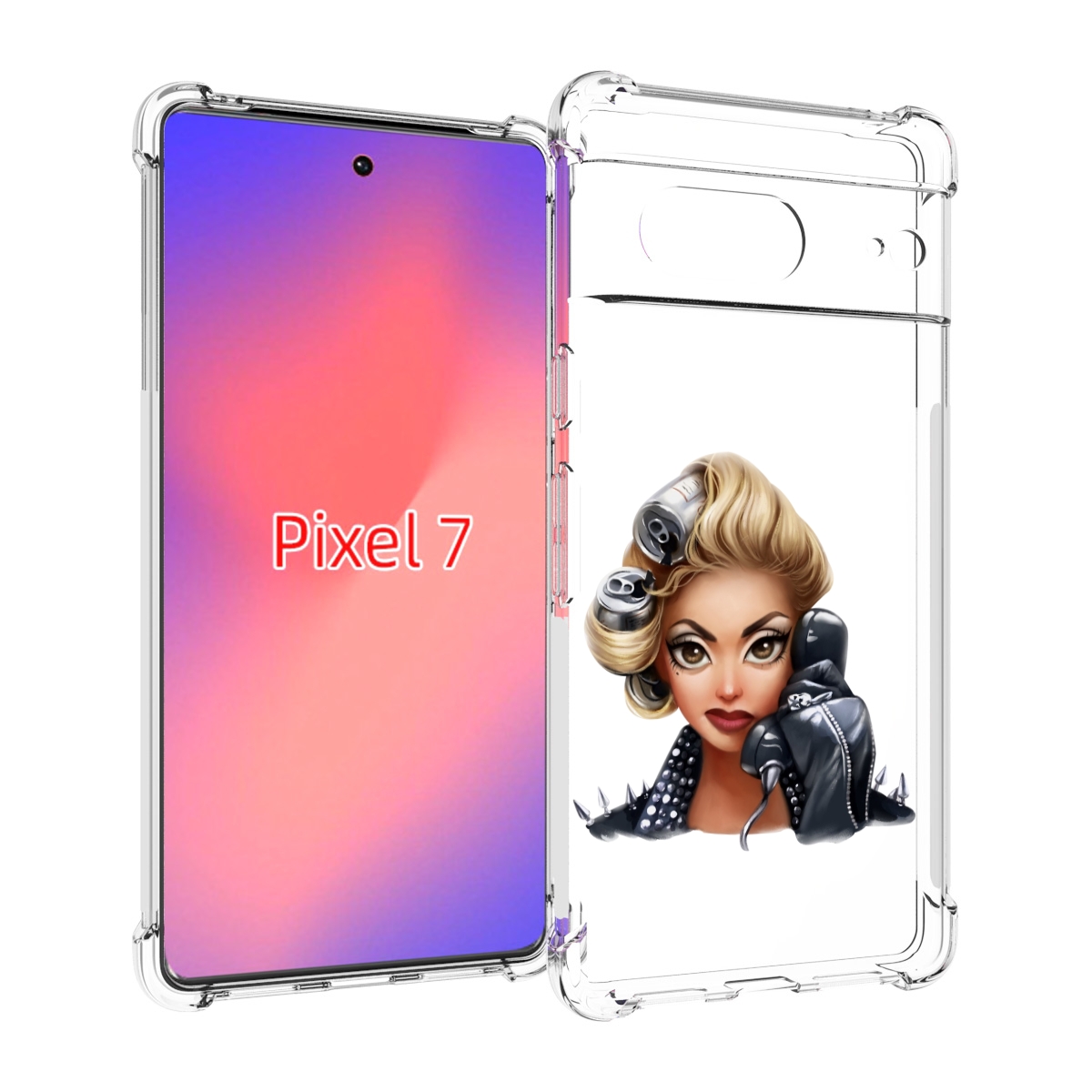 

Чехол Mypads Девушка-Смайлик-С-Телефоном Женский Для Google Pixel 7, Прозрачный, Tocco