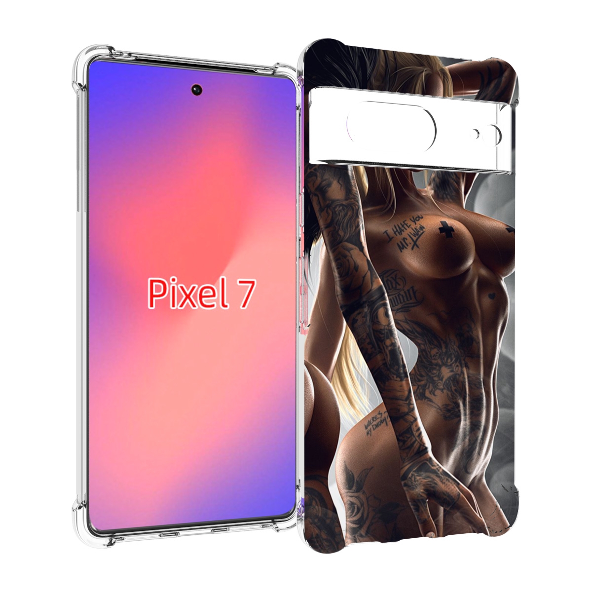 

Чехол Mypads Девушки-Инь-И-Янь-В-Татуировках Для Google Pixel 7, Прозрачный, Tocco