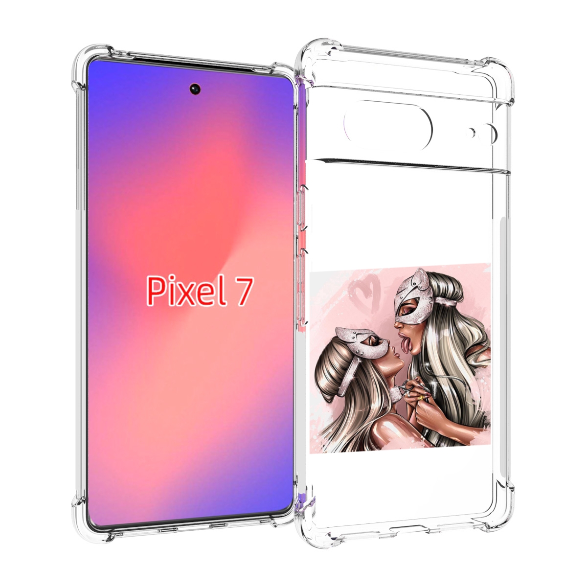 

Чехол Mypads Девушки-Поцелуй Женский Для Google Pixel 7, Прозрачный, Tocco