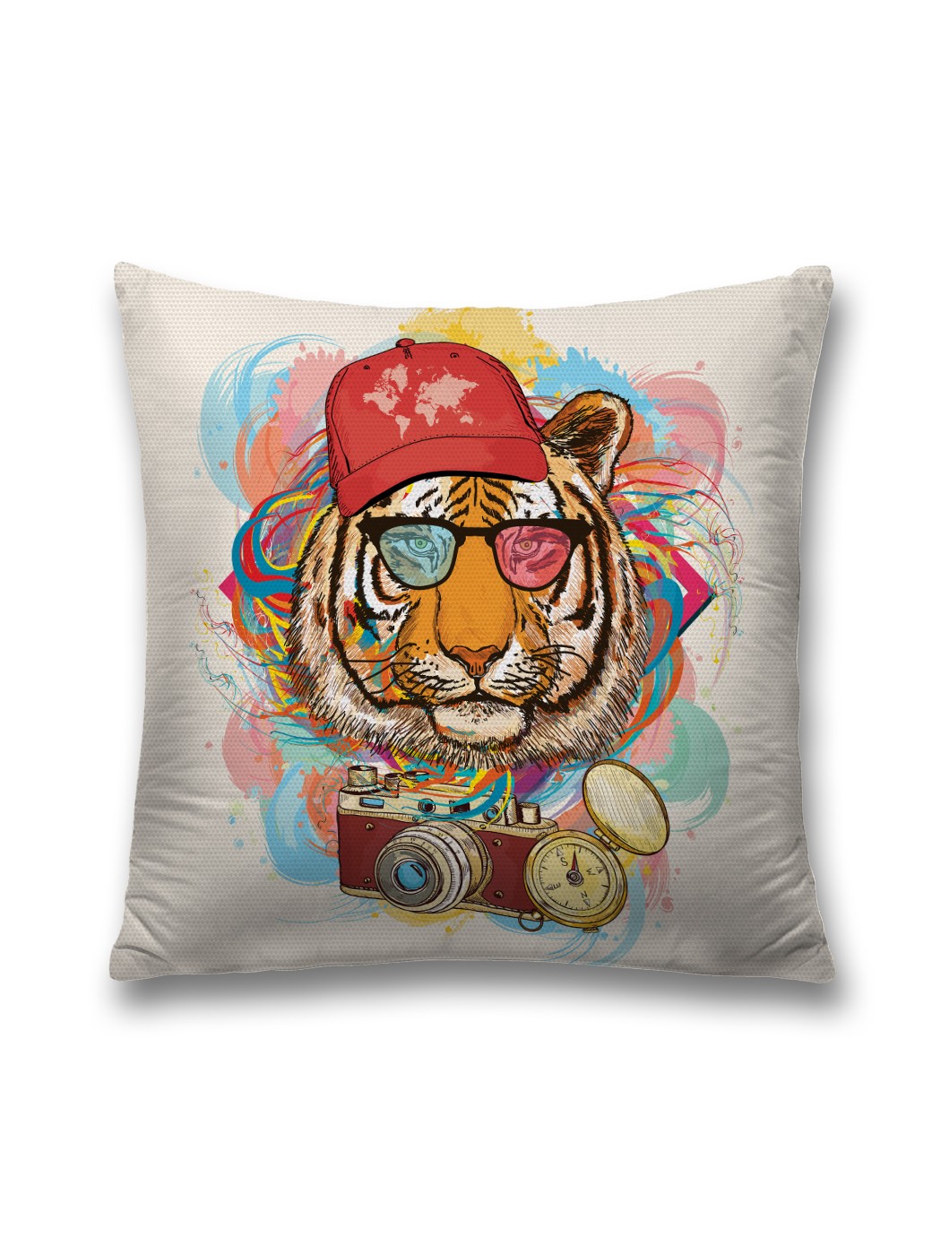 фото Наволочка декоративная joyarty "диско тигр" на молнии, 45x45 см