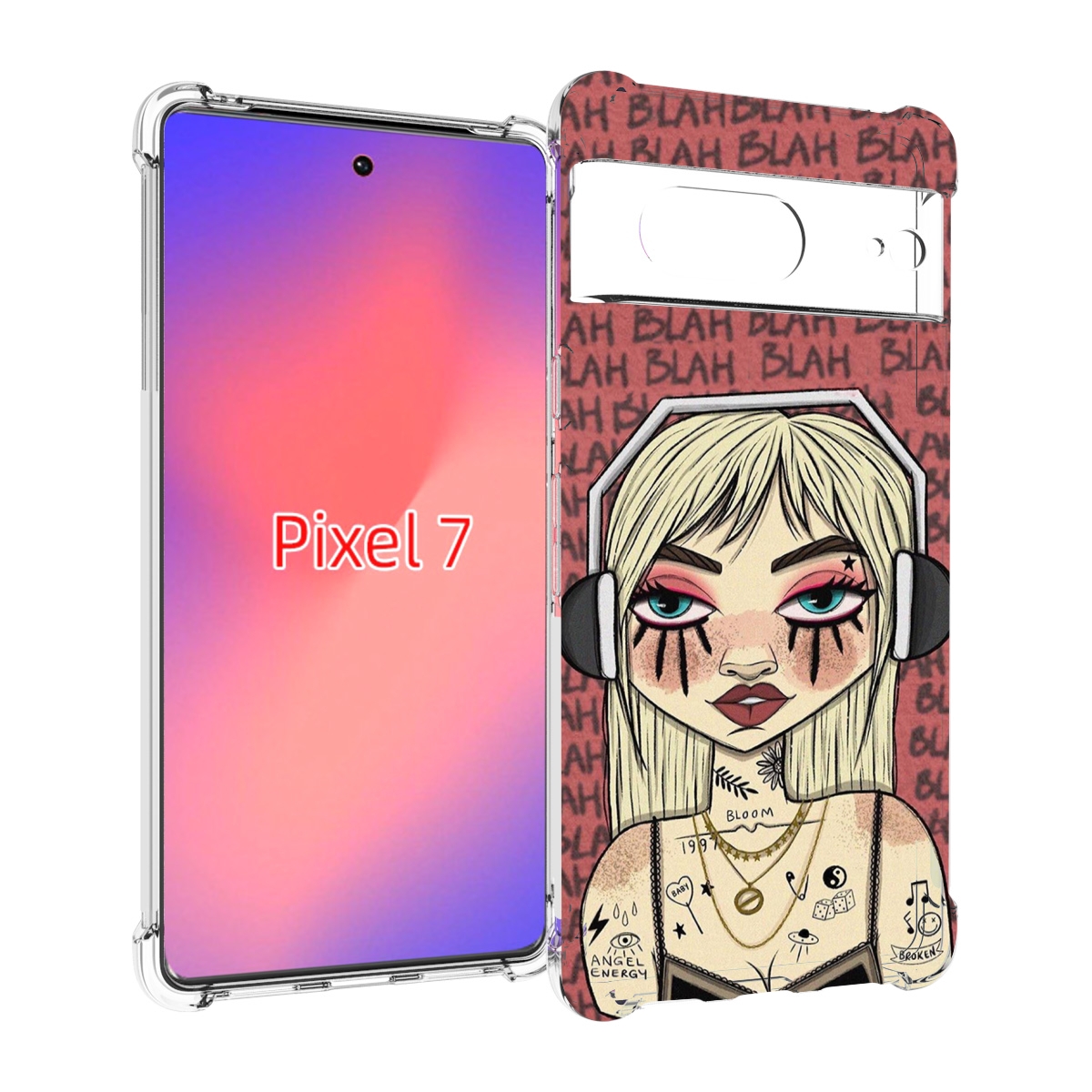 

Чехол Mypads Дерзкая-Девушка-В-Наушниках Женский Для Google Pixel 7, Прозрачный, Tocco