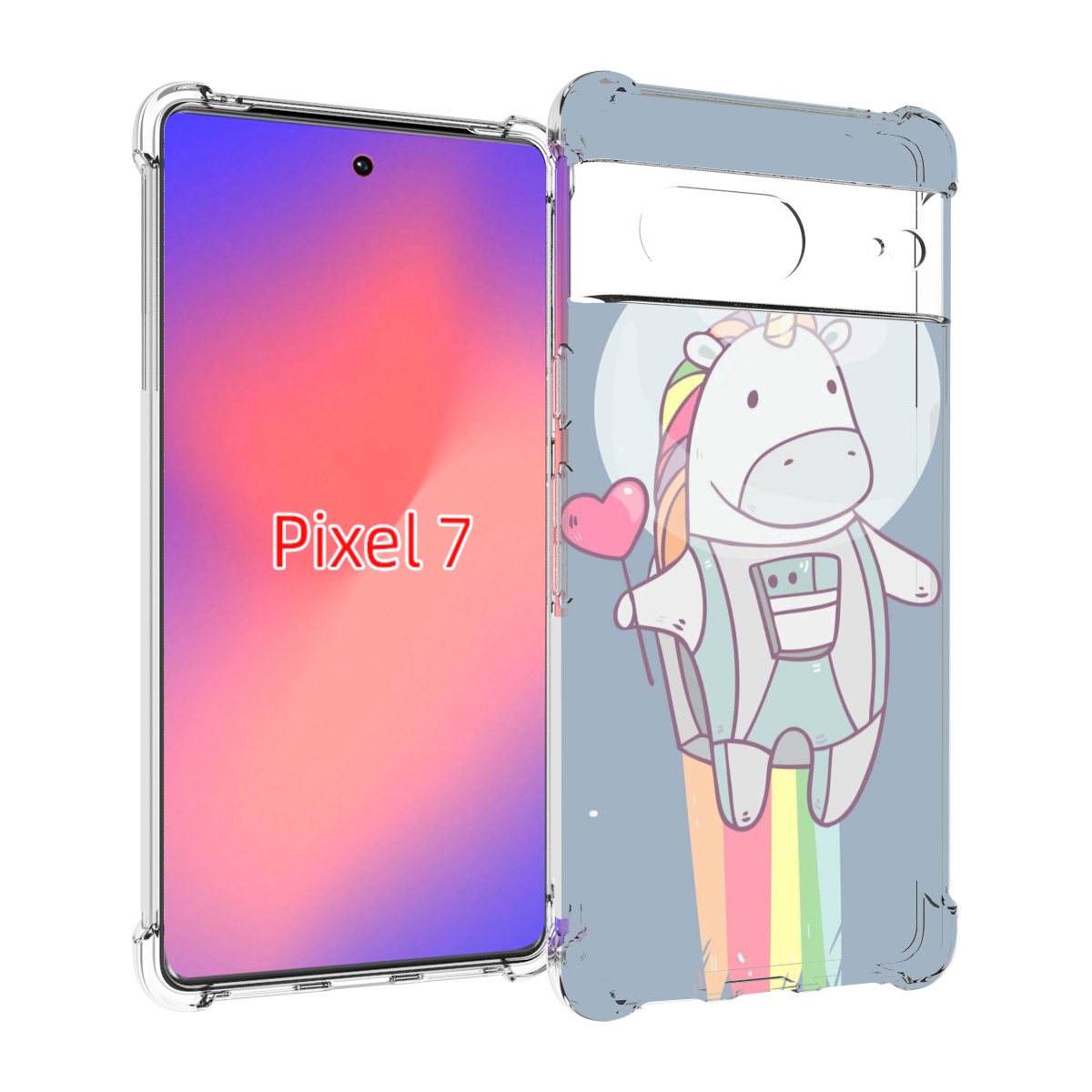 

Чехол Mypads Единорог Летит За Орбиту Для Google Pixel 7, Прозрачный, Tocco