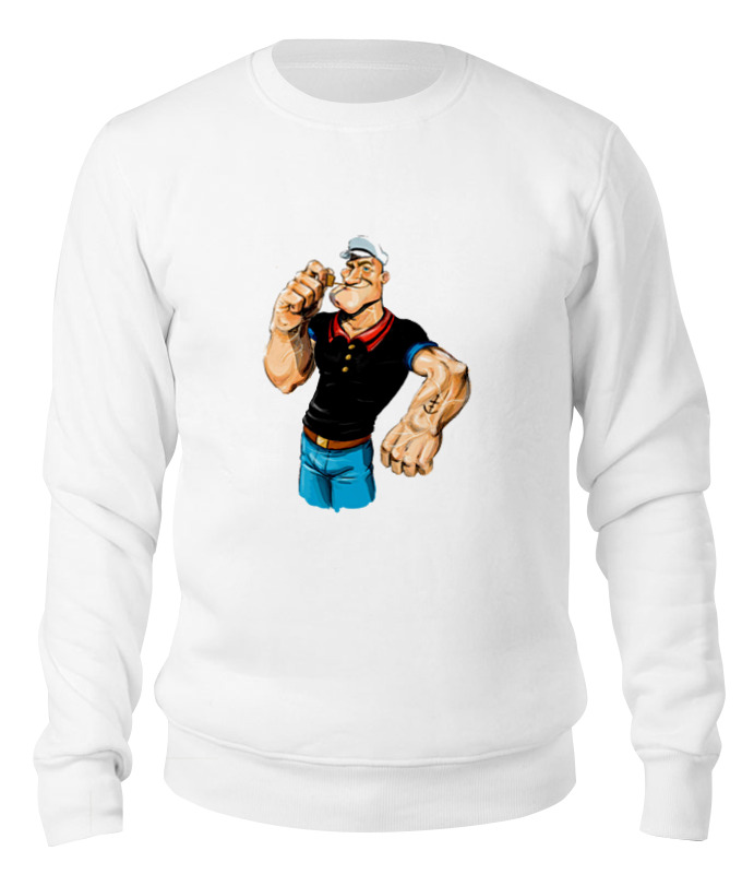 

Свитшот Printio Попай/popeye белый 2XL, Попай/popeye