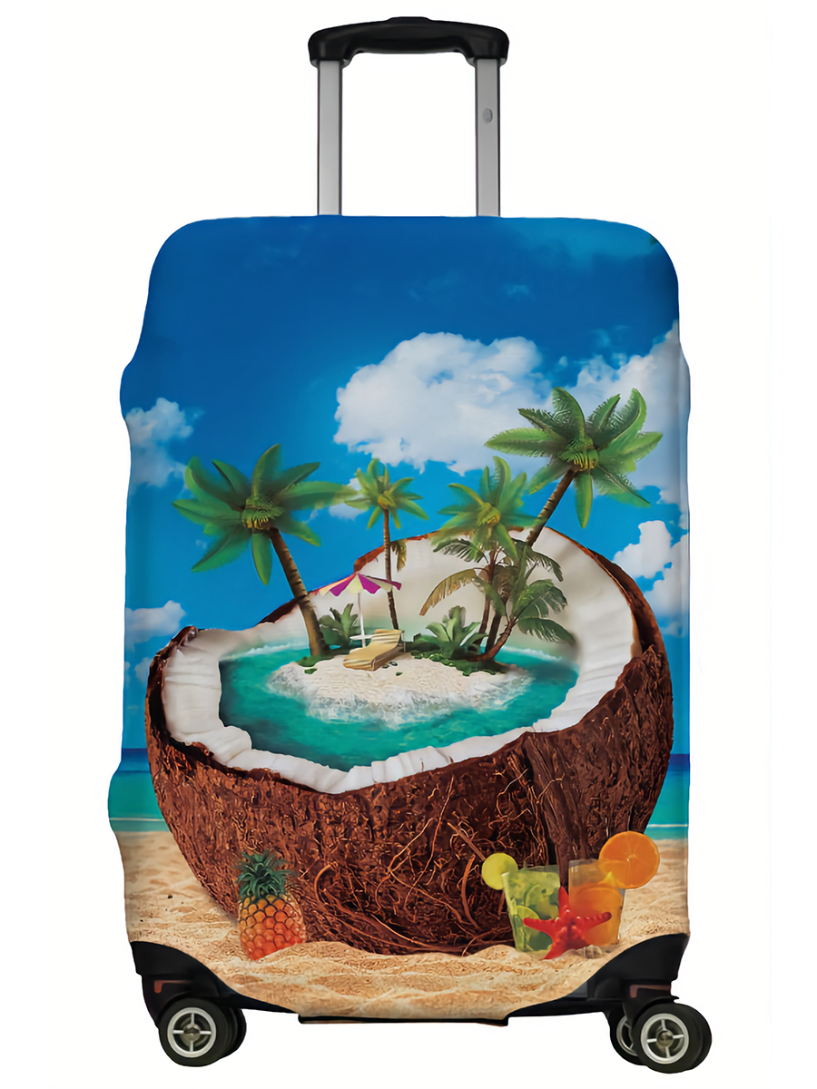 фото Чехол для чемодана lejoy кокос разноцветный m