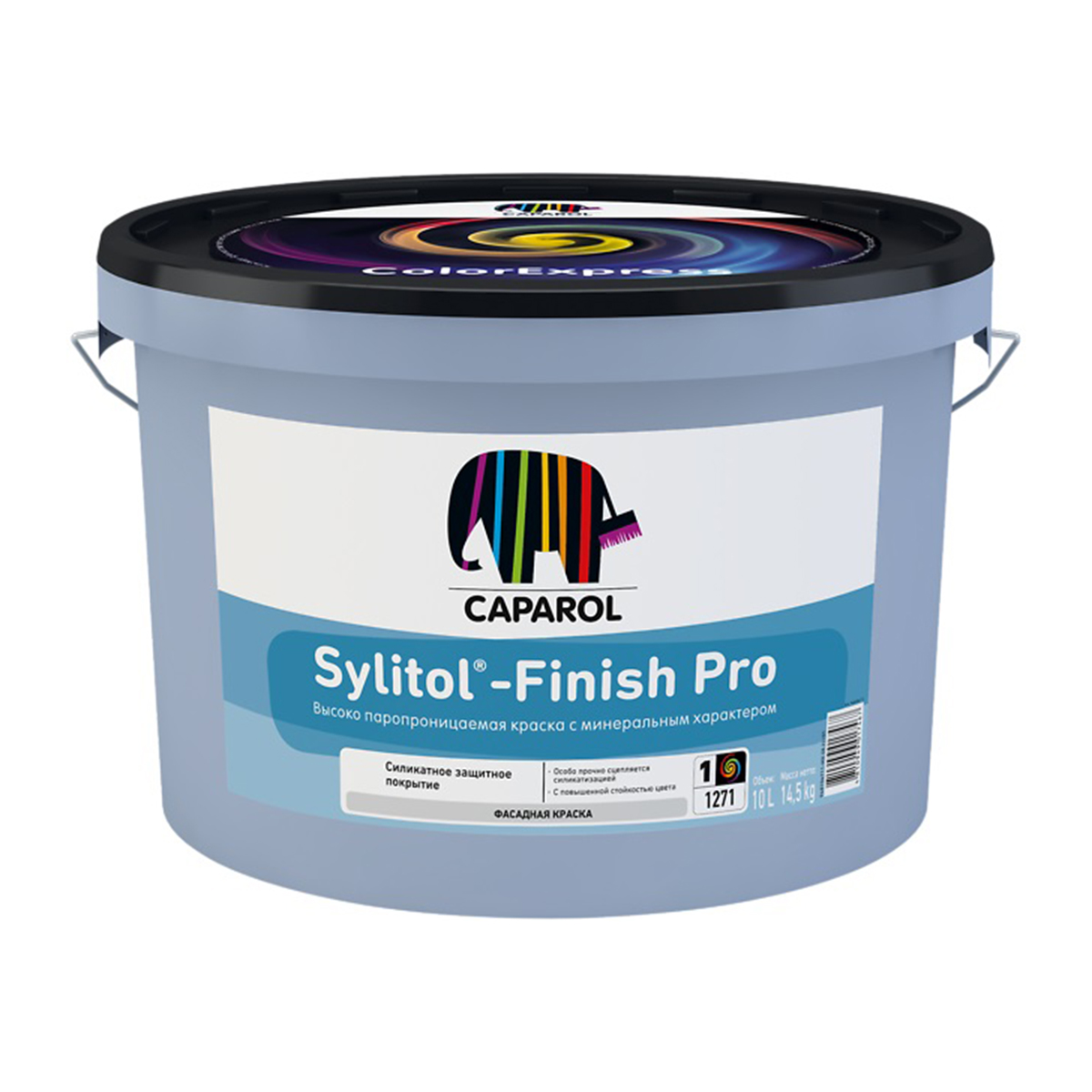 Краска фасадная Caparol Sylitol-Finish Pro, база 3, бесцветная, 9,4 л ополаскиватель finish для мытья посуды в пмм 800 мл