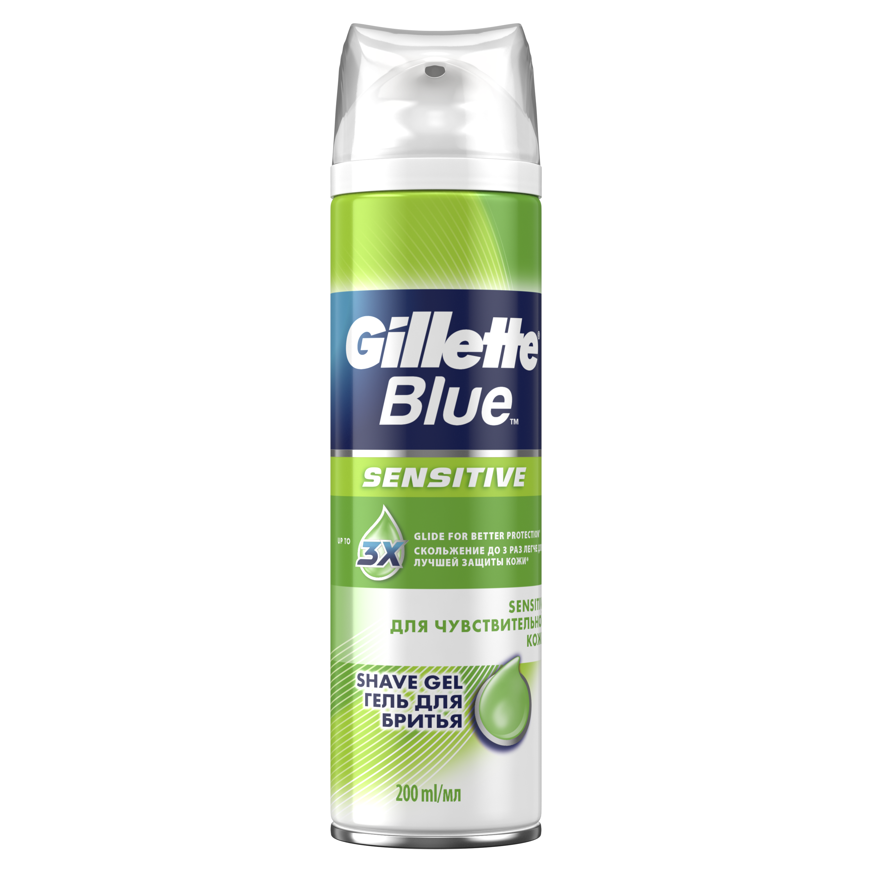 Купить Гель для бритья Gillette Blue Sensitive 200 мл, гель для бритья 81472581