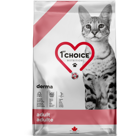 фото Сухой корм для кошек 1st choice gf derma, лосось, 1,8 кг