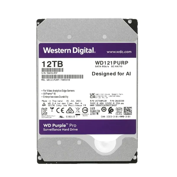 

Жесткий диск WD Purple PRO 12 ТБ (WD121PURP.EU), Purple PRO