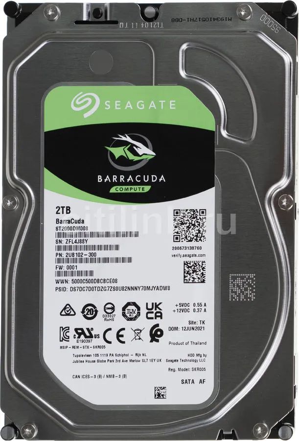 

Жесткий диск Seagate BarraCuda Compute 2 ТБ (ST2000DM008)