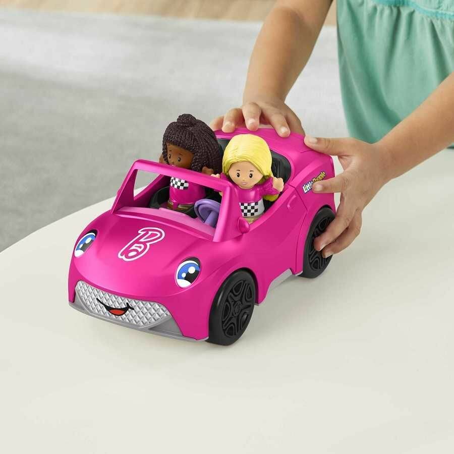 Игровой набор Mattel Barbie Кабриолет с 2 фигурками Fisher-Price Little People 31.9 см