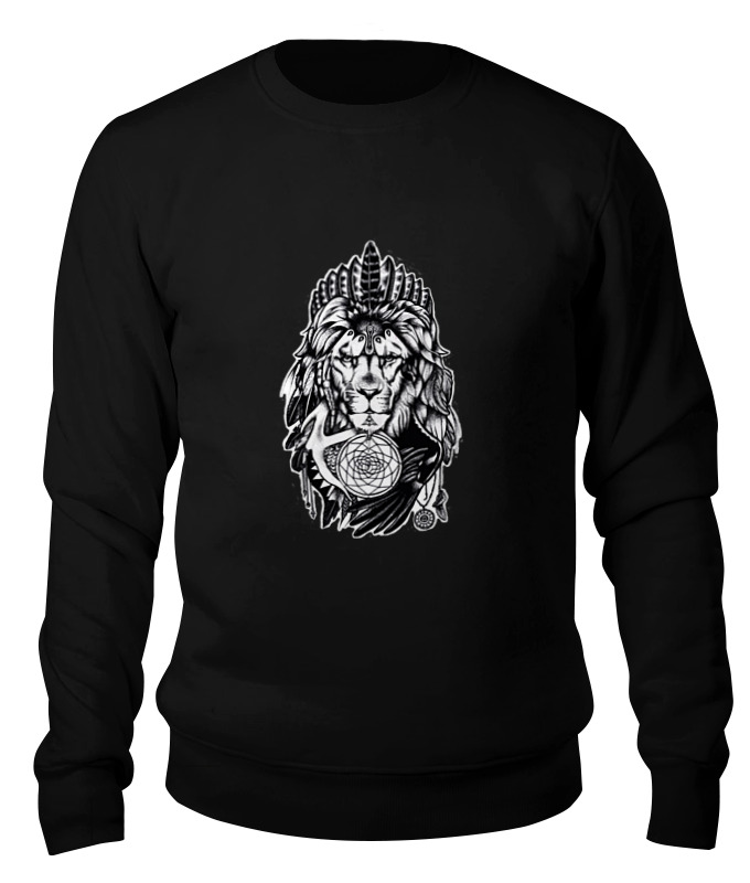

Свитшот унисекс Printio The lion черный L, The lion