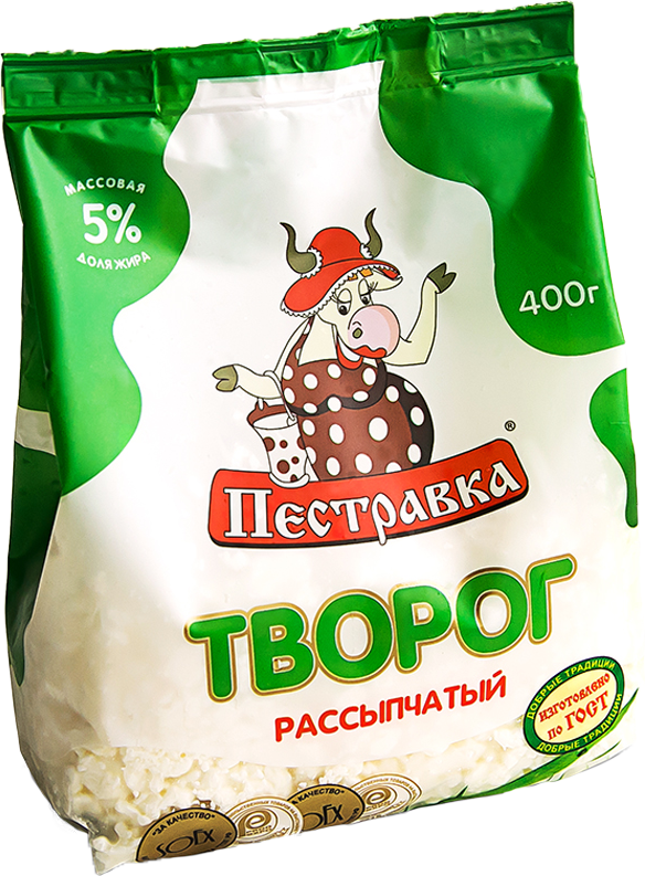 

Творог Пестравка рассыпчатый 5% 400 г бзмж