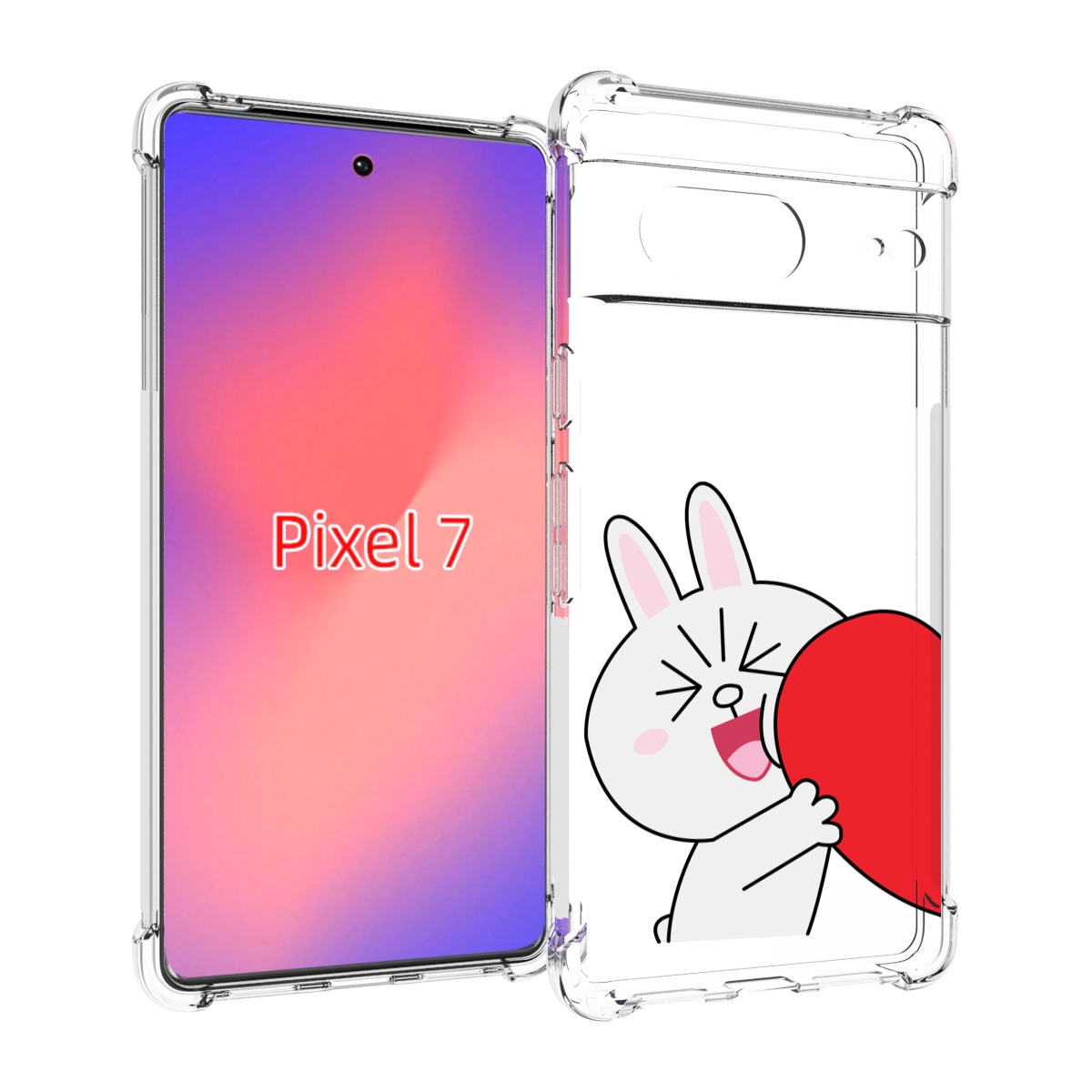 

Чехол Mypads Зайчик-С-Полуседрцем Для Google Pixel 7, Прозрачный, Tocco