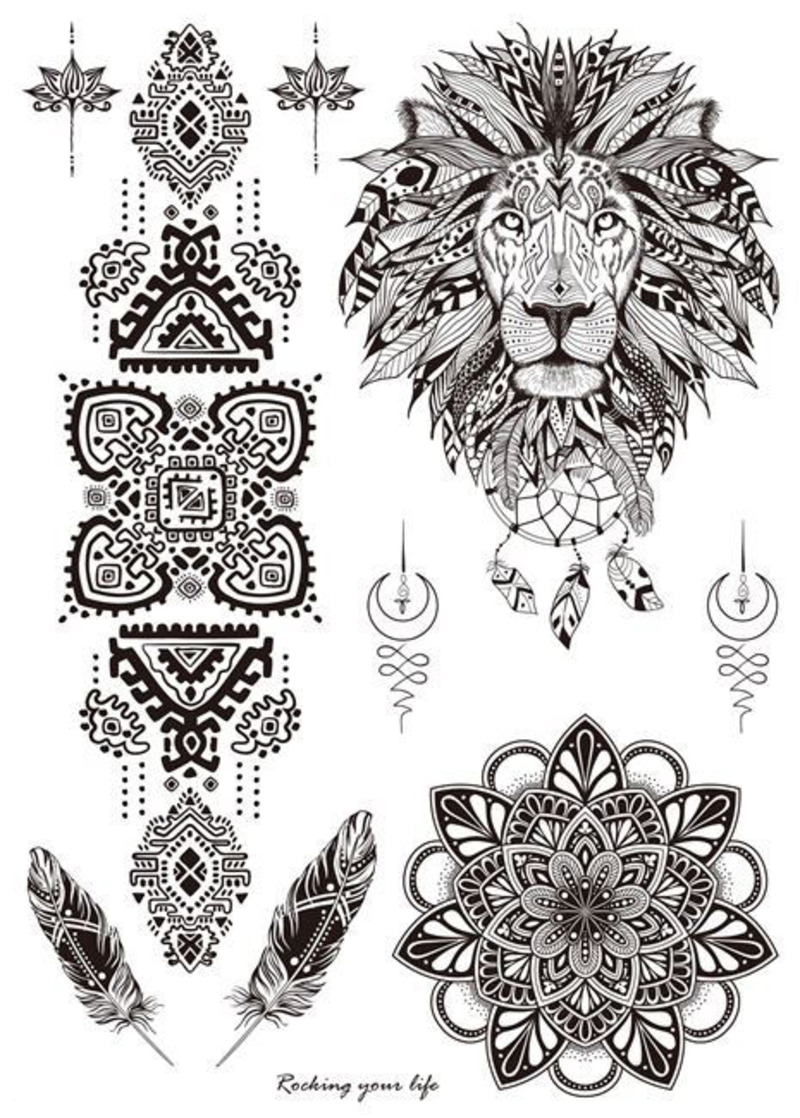 Временная татуировка Plush Story лев унисекс съемная водонепроницаемая одноразовая наклейка для татуировки красивое животное временная татуировка боди арт