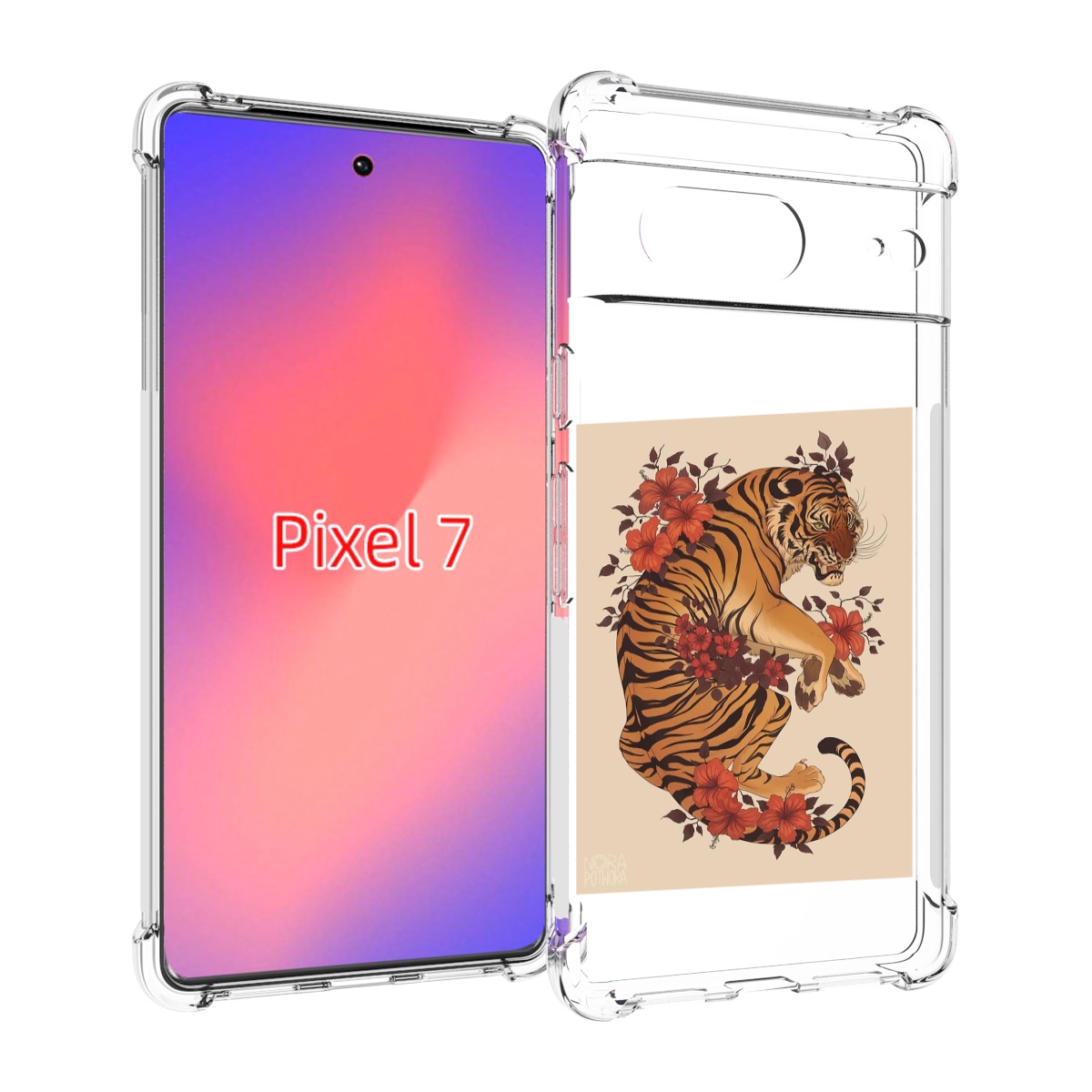 

Чехол Mypads Злой-Тигр-С-Цветами Для Google Pixel 7, Прозрачный, Tocco