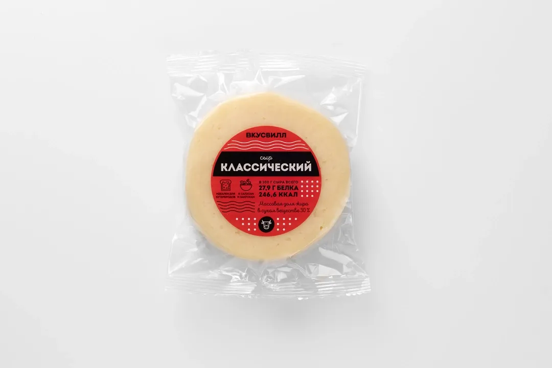 

Сыр полутвердый ВкусВилл Классический 30 %