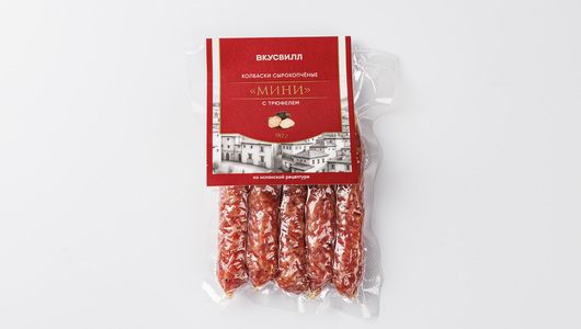 

Колбаски сырокопченые ВкусВилл Мини с трюфелем 90 г