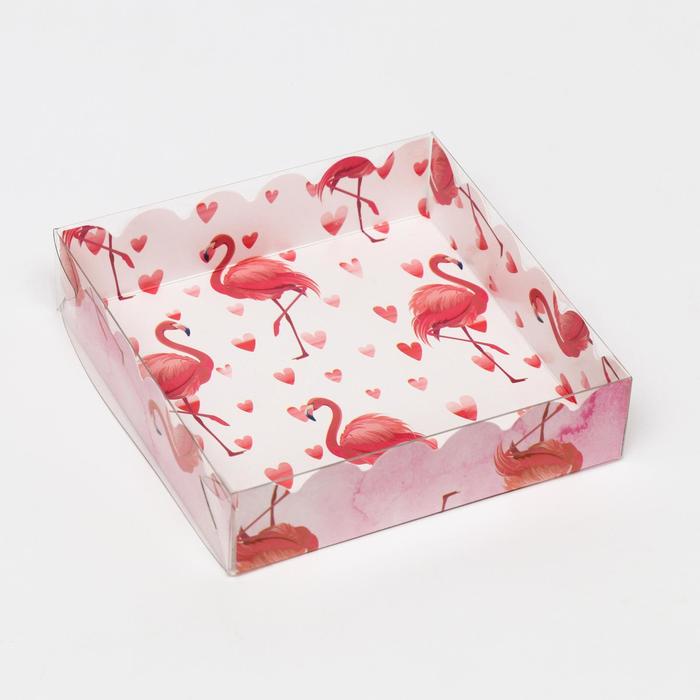 

Коробочка для печенья с PVC крышкой, "Фламинго", белый, 12 х 12 х 3 см, Коллекция "С любовью!"