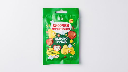 

Кусочки фруктовые ВкусВилл Яблоко - груша 27 г