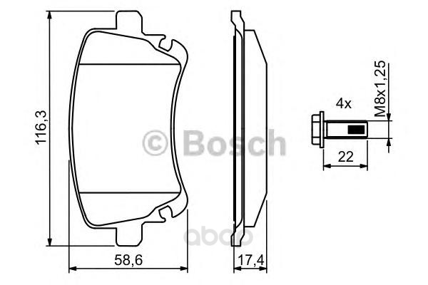 

Тормозные колодки Bosch задние дисковые 986494303, Колодки тормозные дисковые задние