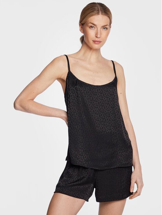 

Топ женский HUGO Pajama Satinoir 50485389 черный M, Pajama Satinoir 50485389