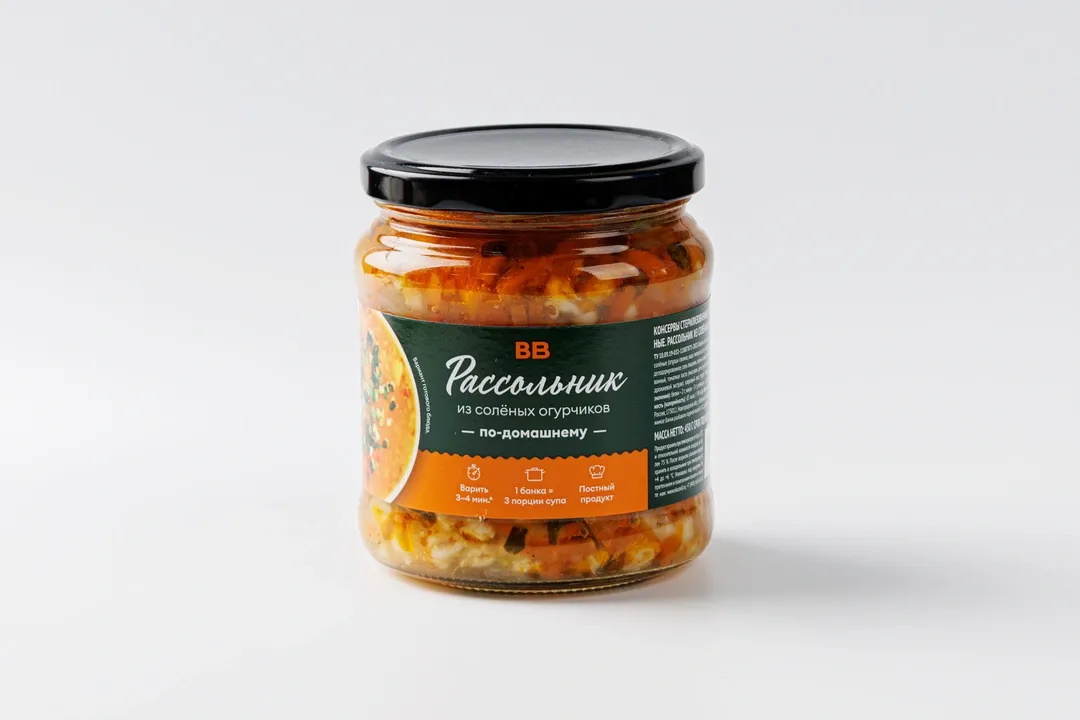 

Рассольник ВкусВилл из соленых огурчиков по-домашнему 450 г