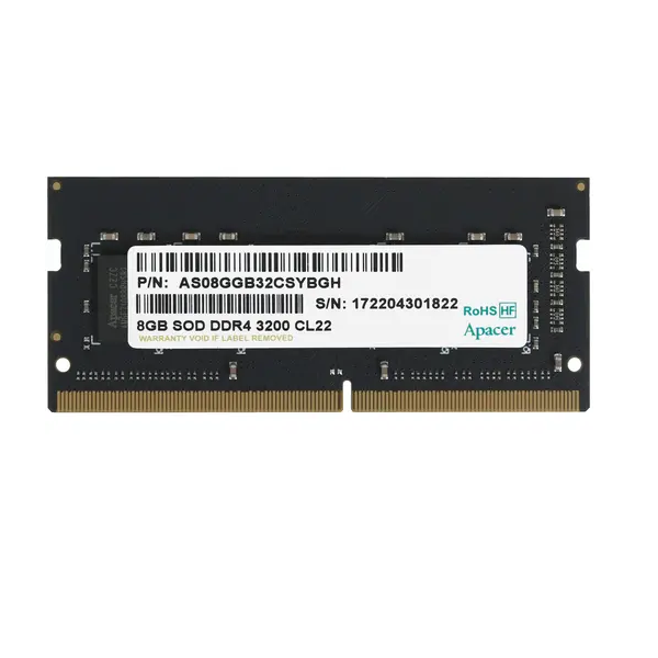 

Оперативная память Apacer (AS08GGB32CSYBGH), DDR4 1x8Gb, 3200MHz