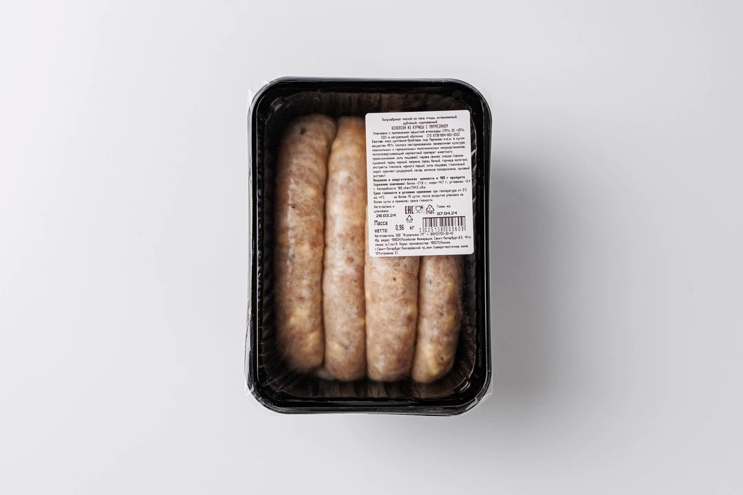 

Колбаски из курицы с пармезаном +-900 г