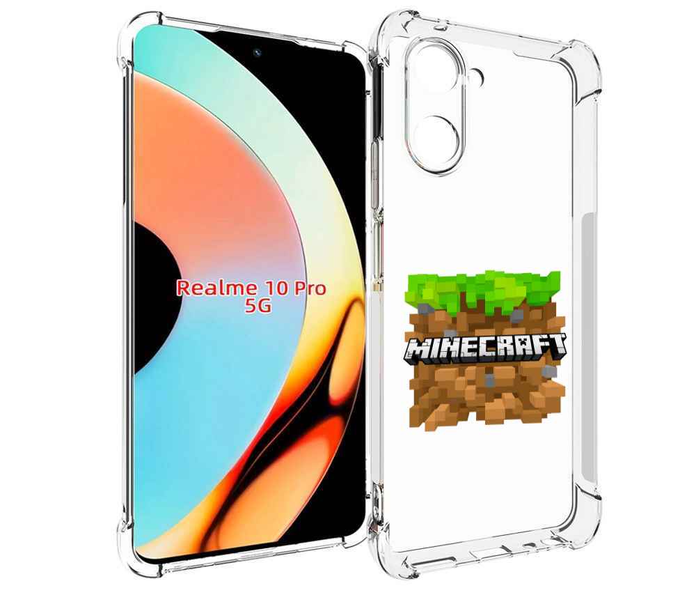 Чехол бампер MyPads Minecraft-2 для Realme 10 Pro противоударный