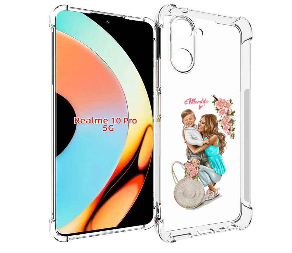 

Чехол бампер MyPads Momlife для Realme 10 Pro противоударный, Прозрачный, Tocco